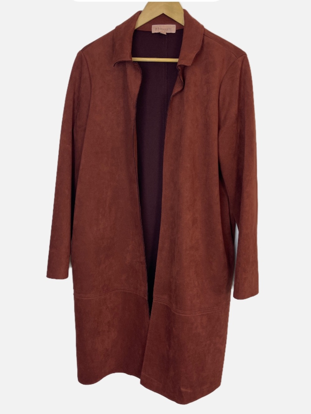 Philosophy Brushed Faux Suede Duster L